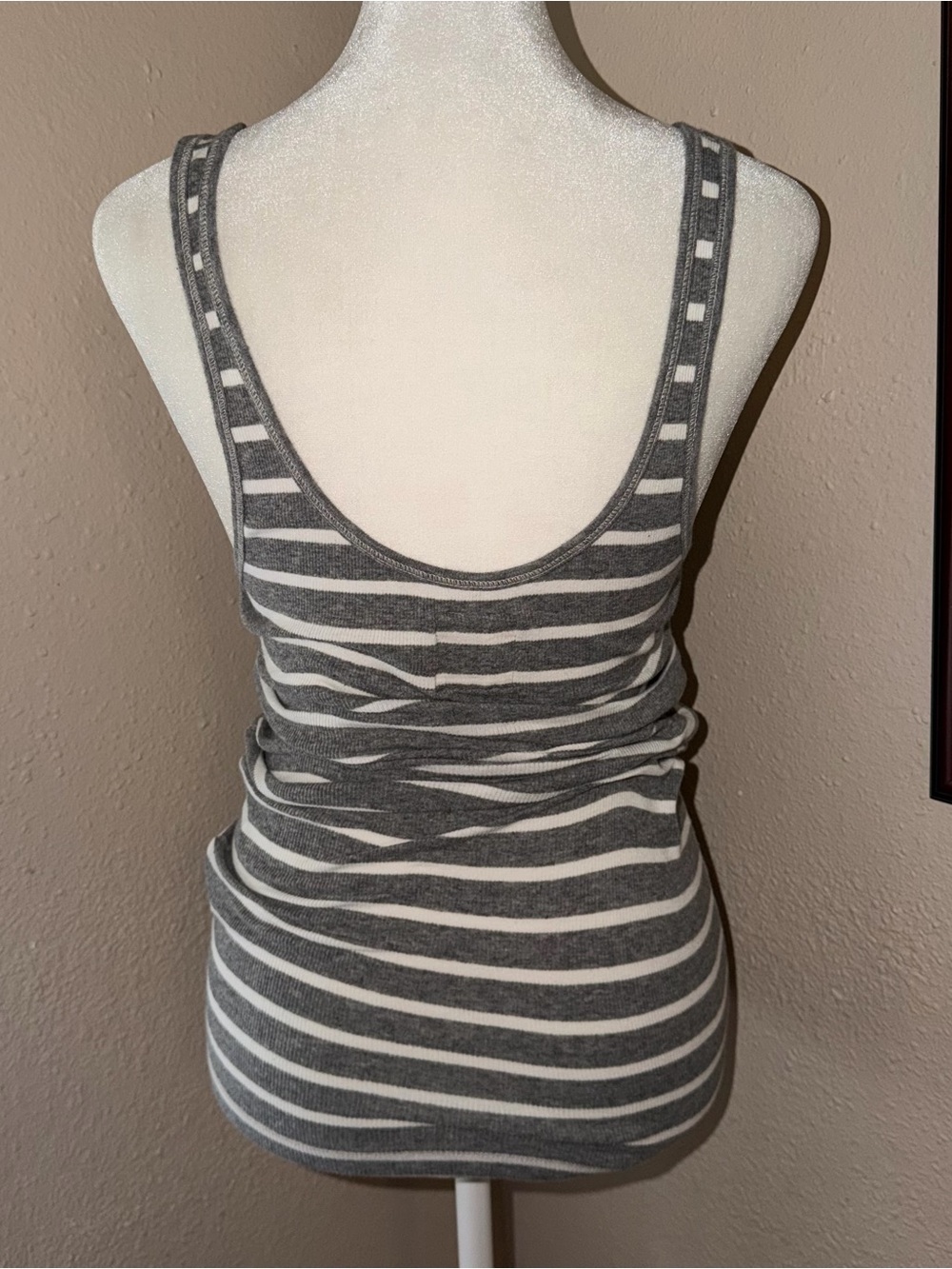 Vintage Y2K Hollister 2000s Striped Henley Tank Top - Picture 6 of 8